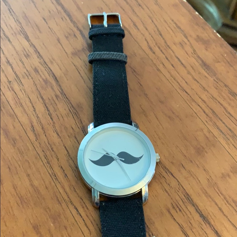 Breda Mustache Watch with blk band new battery